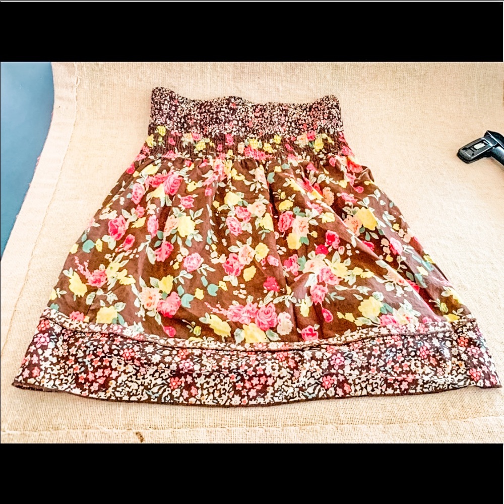 American Rag Floral Halter Smocked Bandeau Top